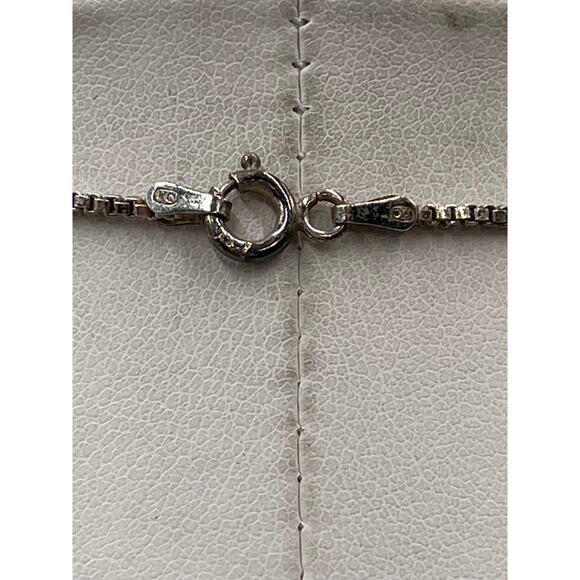 KC Signed 925 Sterling Silver Chain Pave Heart Cubic Zirconia Pendant Necklace - Picture 5 of 8